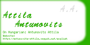 attila antunovits business card